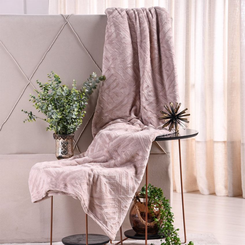 Manta Casal Brushed Flannel 180x220cm 100% Poliéster Tessi Argila - imagem 2