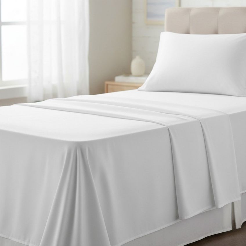 Jogo De Cama Solteiro King 3 Pçs 200 Fios 100% Algodão Home&Cia Branco - imagem 5