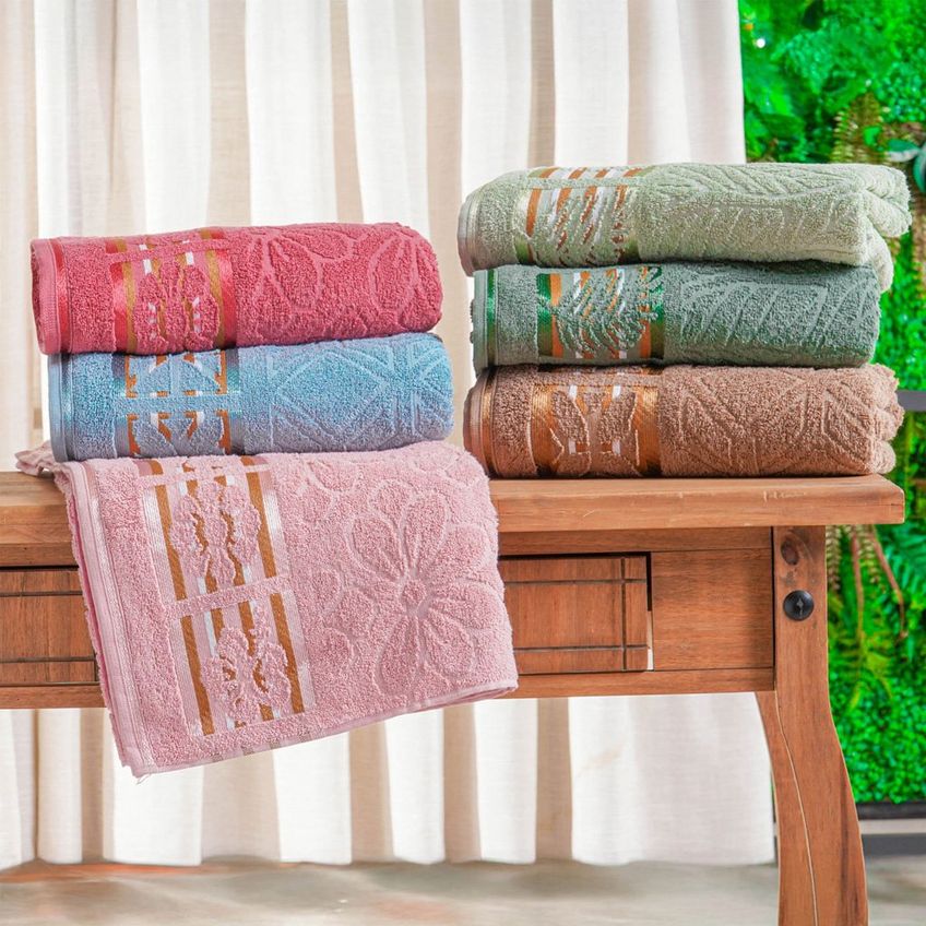 Toalha De Rosto Premier 100% Algodão 420g/m² 45x75cm Bene Casa Rosa Aurora - imagem 3