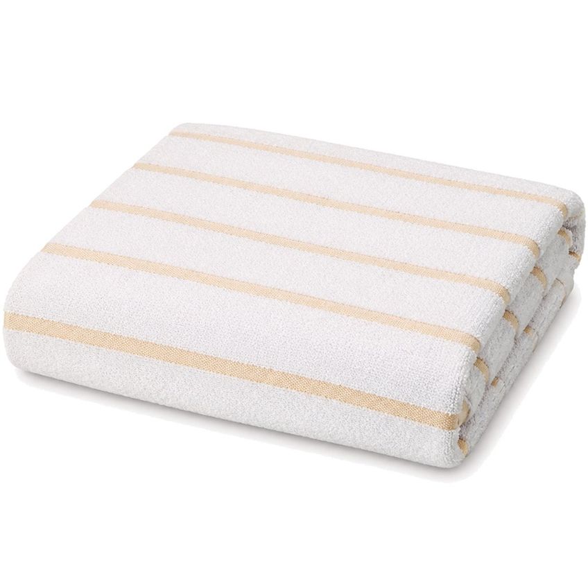 Toalha De Praia Marine 420 G/m² 90% Algodão 70x140cm Atlântica Branco/bege - imagem 3