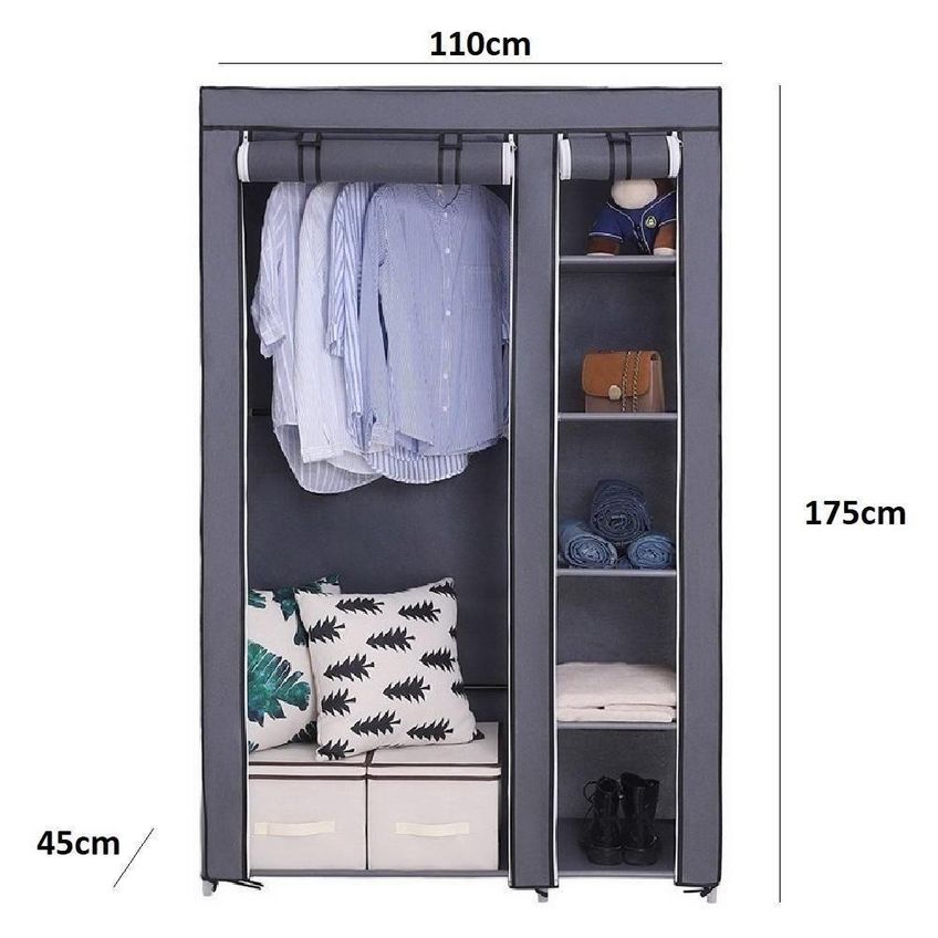Guarda Roupa Portátil MB 5 Prateleiras Sem Portas Metal Marrom 110cm - imagem 5