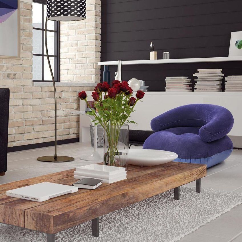 Sofá Inflável Intime Iis-yt-124 Azul Com Acessórios Para Ambientes Internos E Externos - imagem 4