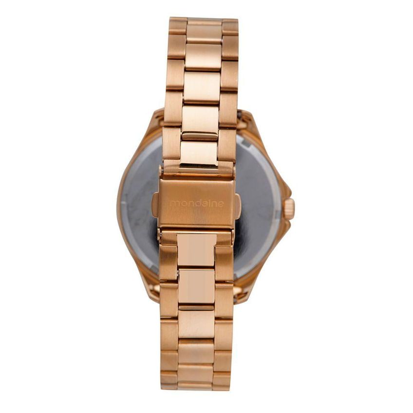 Relógio Feminino Rosé Com Cristais Coloridos Clássico Aço Inox Rosê Mondaine - imagem 5