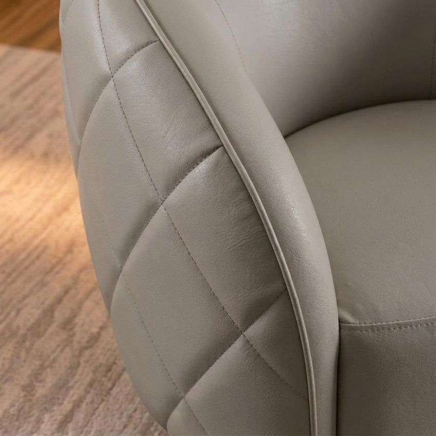 Poltrona Decorativa Essence Base Fixa Courino Matelassê Milani Movelaria - imagem 3