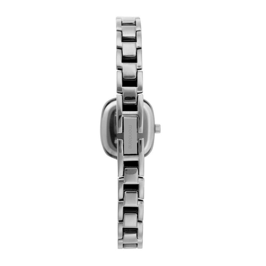Relógio Feminino Analógico Quadrado Metal Prata Cristal Mineral Mondaine - imagem 4