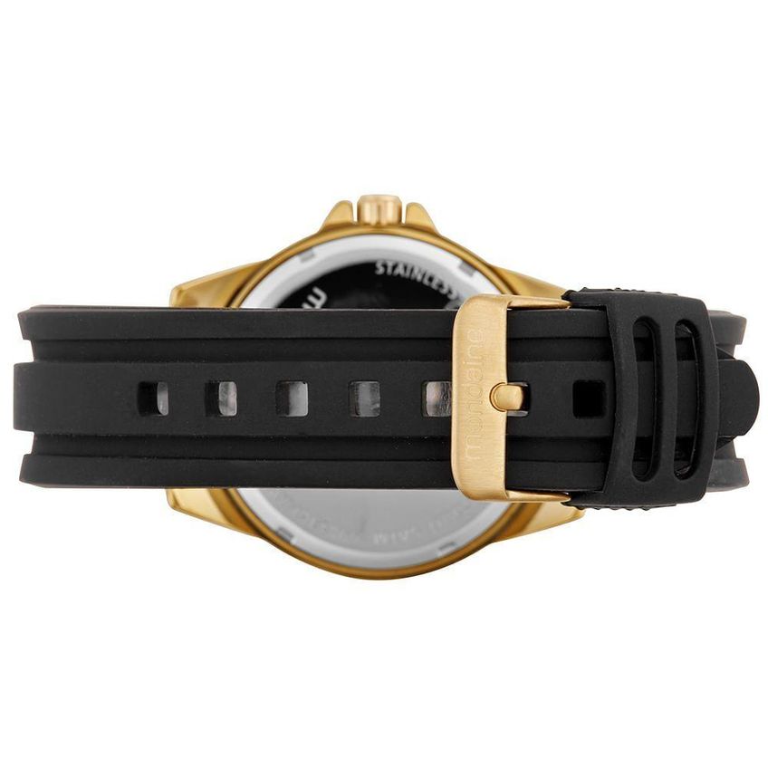 Relógio Masculino Horário Duplo Calendário Esportivo Silicone Dourado Mondaine - imagem 3