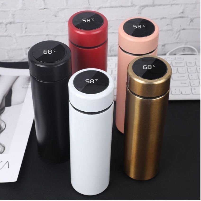 Garrafa Térmica Inox Com Termômetro Display Lcd Para Bebida Quente Ou Gelada Aço Inoxidável 304 - imagem 3