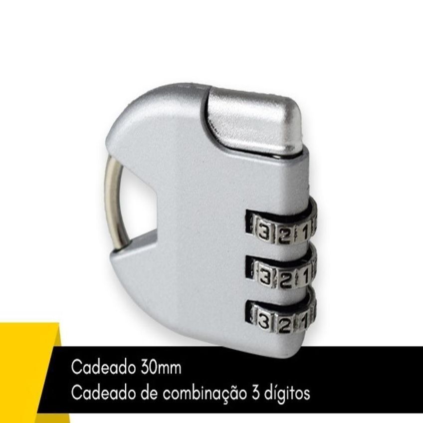 Cadeado Segredo TSA 30mm Com Combinação Numérica Para Mala Armário E Bolsa - imagem 2