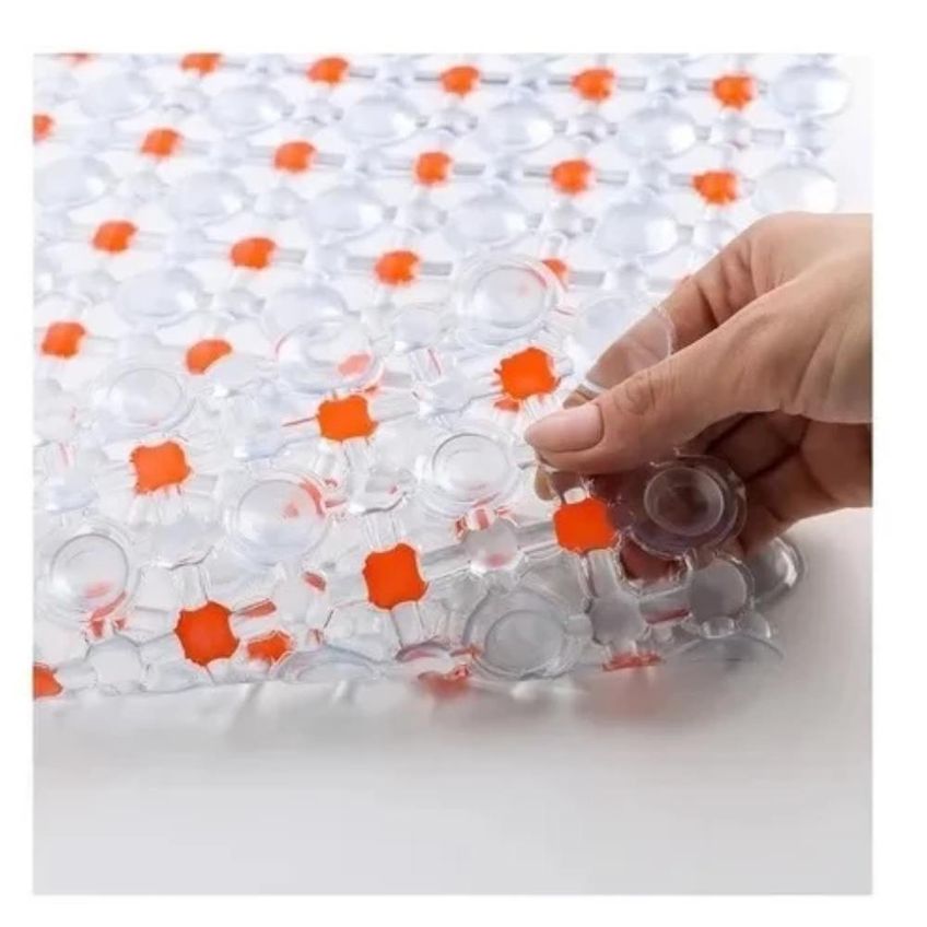 Tapete Antiderrapante Para Box Em Pvc Emborrachado Com Ventosas 61cm 33cm Cor Sortida - imagem 3