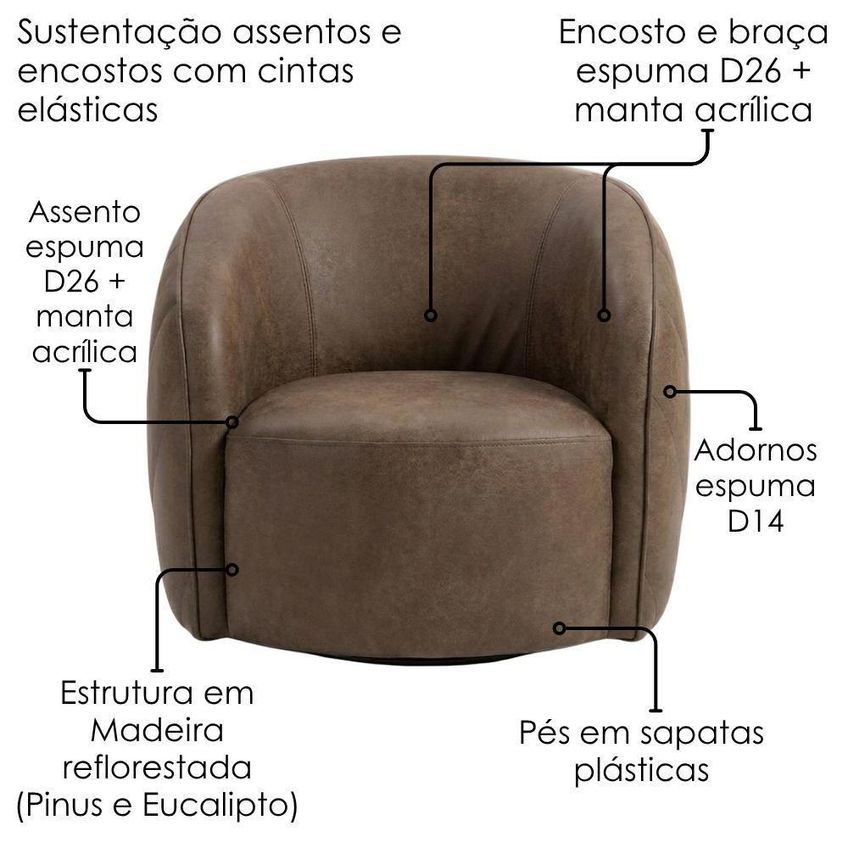 Poltrona Decorativa Essence Com Matelassê Courino Milani Movelaria - imagem 4