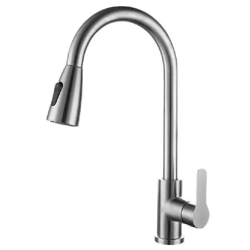 Torneira De Mesa Gourmet Monocomando Bancada Inox Fosco Prata - imagem 4