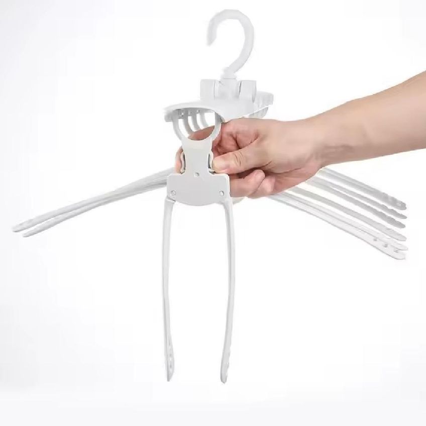 Cabideiro Dobravel 8 Em 1 Organizador Multifuncional Plastico Pp Ganchos Giratorios 360 Graus Armario - imagem 5