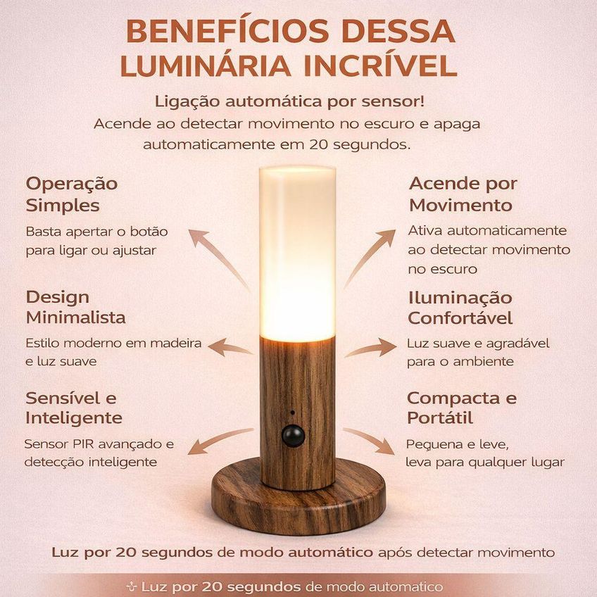 Luminária Led Com Sensor De Movimento Inteligente Recarregável Usb Adesiva Para Armário Escada - imagem 4
