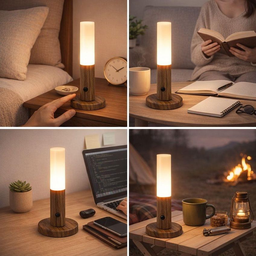 Luminária Led Com Sensor De Movimento Inteligente Recarregável Usb Adesiva Para Armário Escada - imagem 5