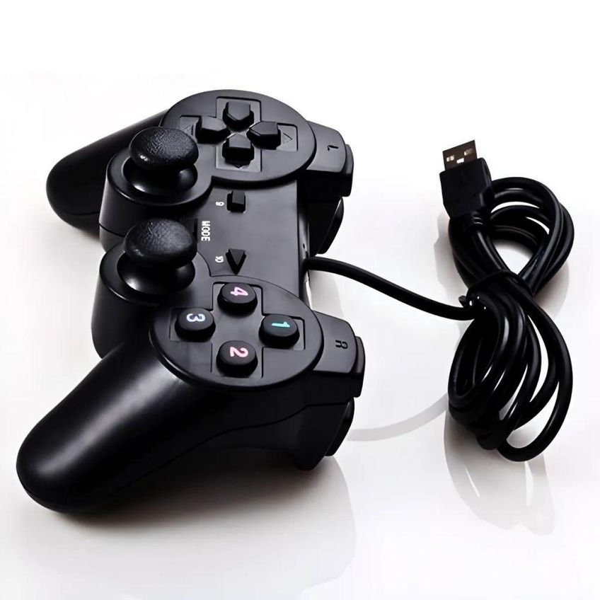 Controle USB para PC Utimix FR-202 Joystick Dualshock Analógico com Vibração Gamer Preto - imagem 2