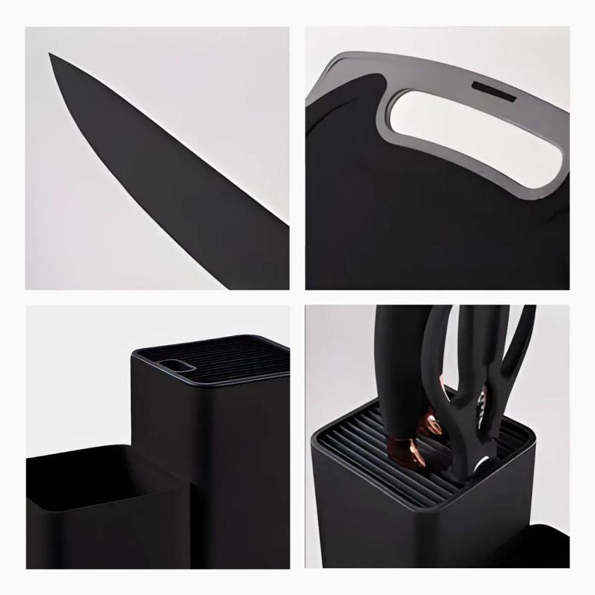 Kit De Utensílios De Cozinha 19 Peças Silicone Antiaderente Com Suporte Preto Utimix - imagem 5