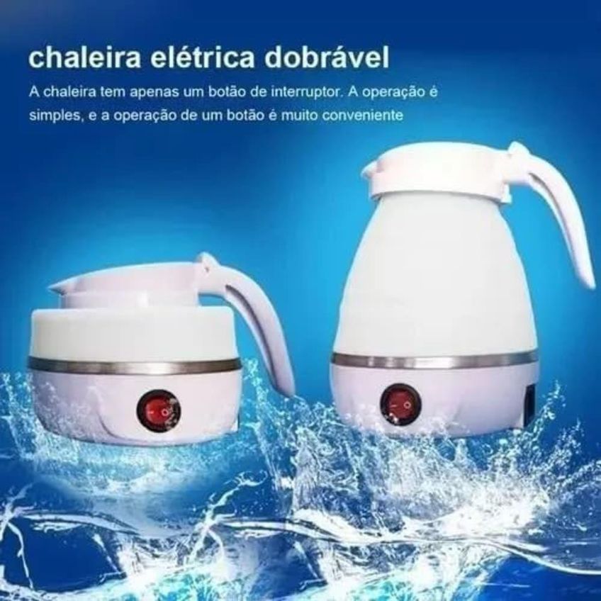 Chaleira Elétrica Dobrável Utimix 600w 0,6l Silicone Aço Inox Branco 110v - imagem 3