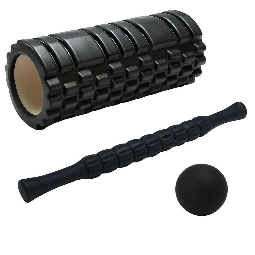 Conjunto De Yoga 5 Peças Para Alongamento Flexibilidade Pilates Treino Casa Utimix Bastão Rolo Bola - imagem 3