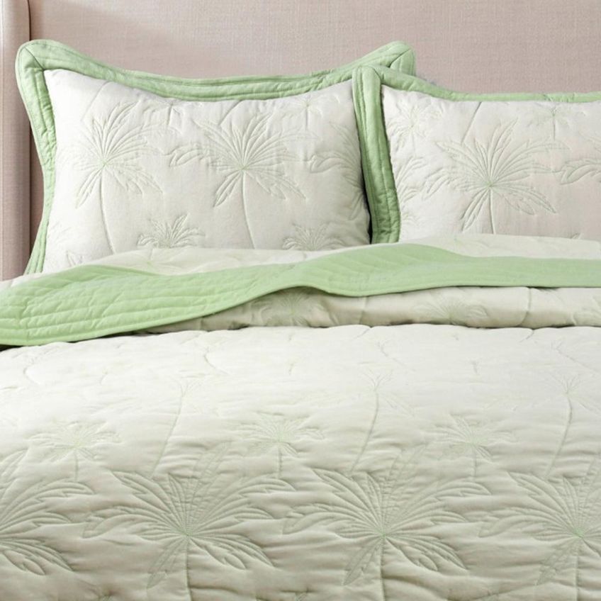 Kit Cobre Leito Egeu Queen Percal 300 Fios Colcha Matelassê Alto Relevo 3 Peças Verde - imagem 3