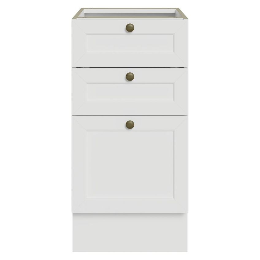Balcão De Cozinha 40 Cm 3 Gavetas (sem Tampo) Branco Vik Madesa - imagem 4