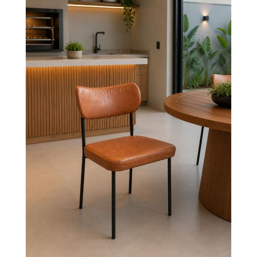 Kit 2 Cadeiras Para Mesa De Jantar Mila Área Gourmet Luxo Cor: Marrom - imagem 4