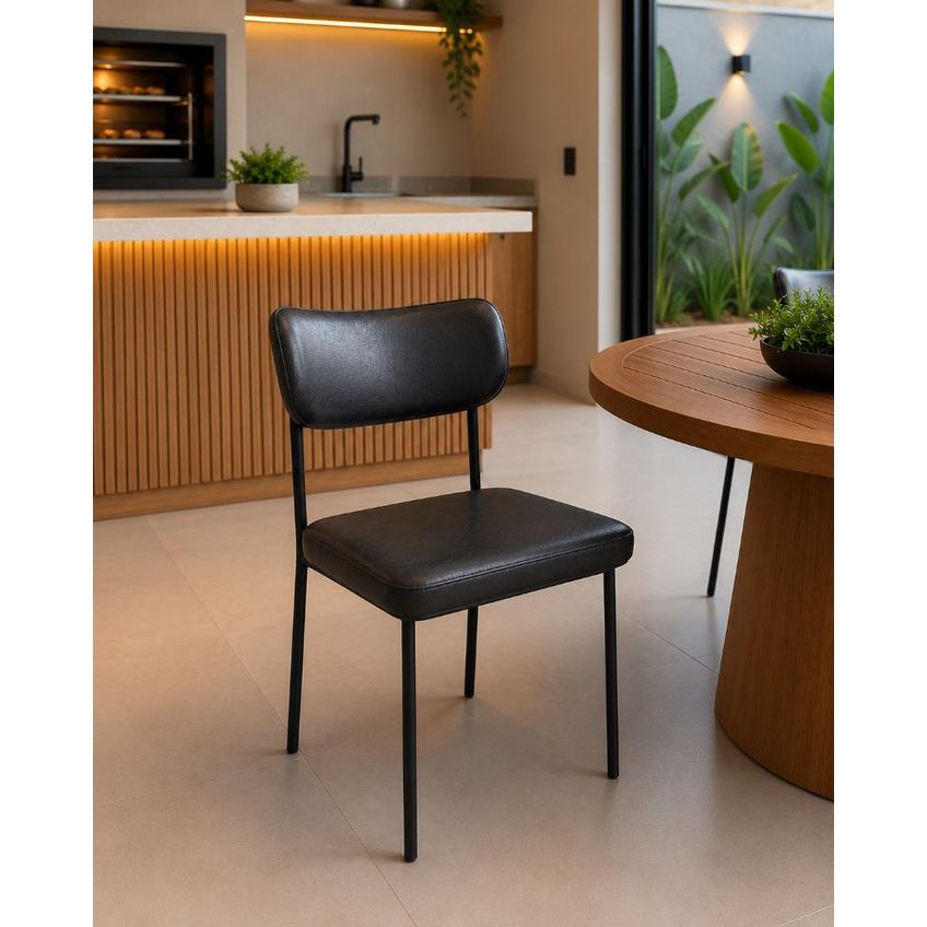 Kit 2 Cadeiras Para Mesa De Jantar Mila Área Gourmet Luxo Cor:preto - imagem 4