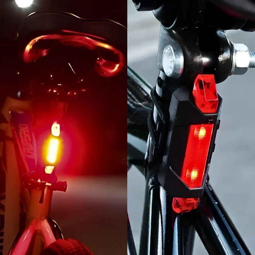 Kit Farol Dianteiro E Lanterna Traseira Led Recarregavel Usb A Prova De Agua Ciclismo Utimix - imagem 3