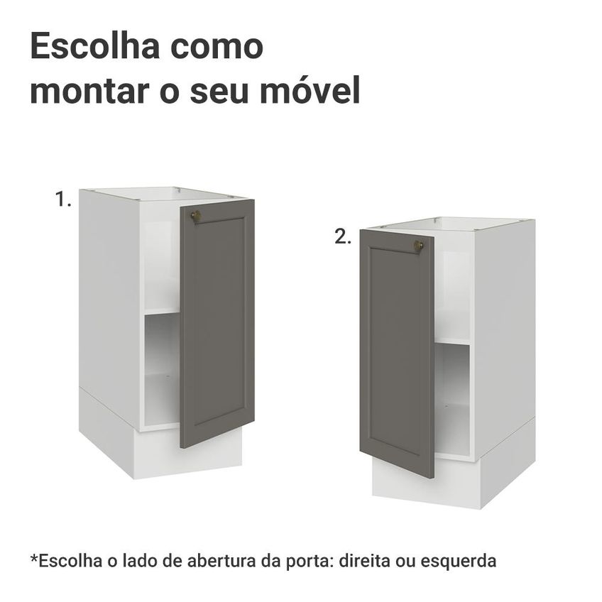 Balcão De Cozinha 35 Cm 1 Porta (sem Tampo) Branco/Cinza Vik Madesa - imagem 4