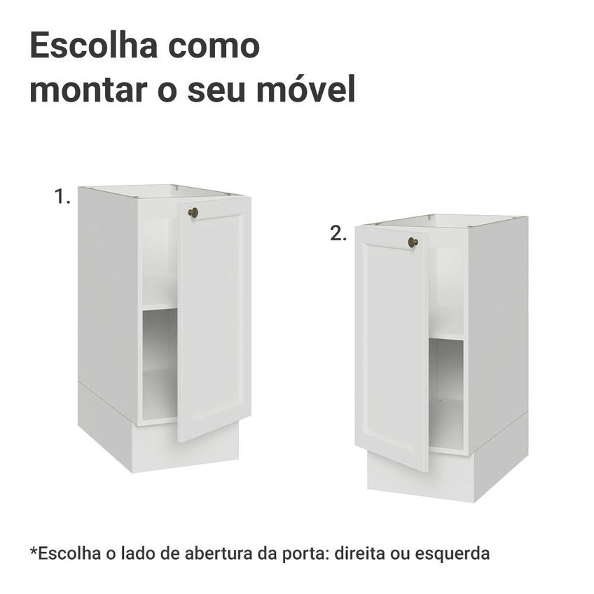 Balcão De Cozinha 35 Cm 1 Porta (sem Tampo) Branco Vik Madesa - imagem 4