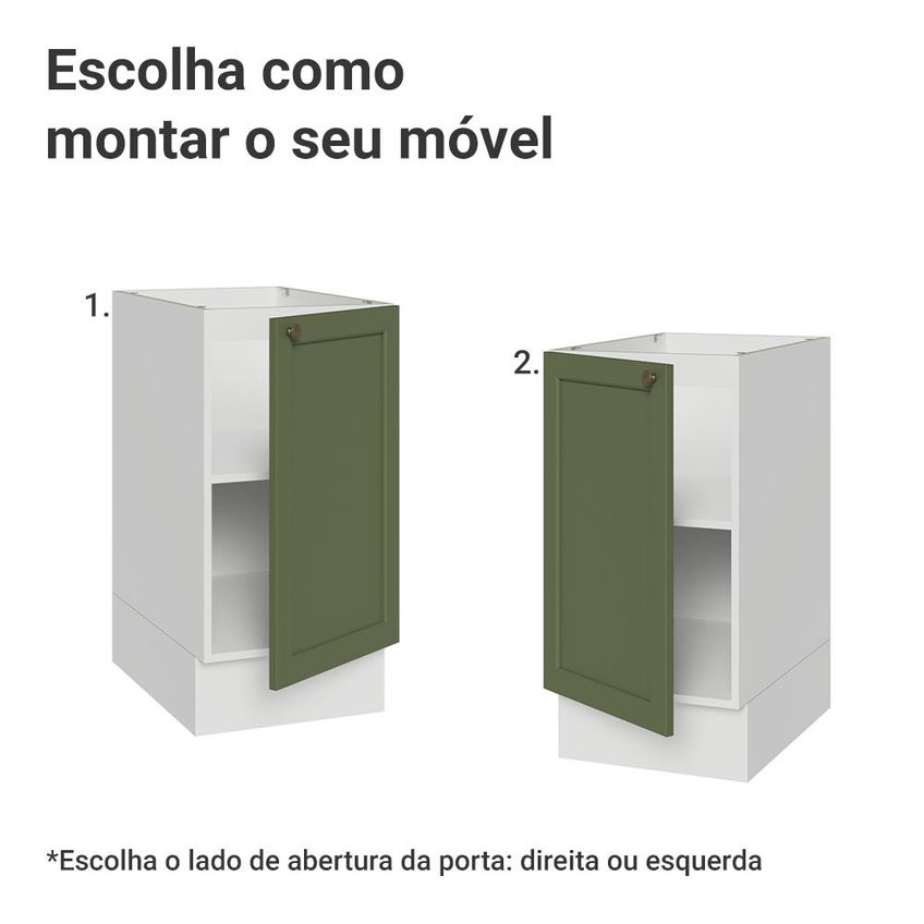 Balcão De Cozinha 40 Cm 1 Porta (sem Tampo) Branco/verde Vik Madesa - imagem 4