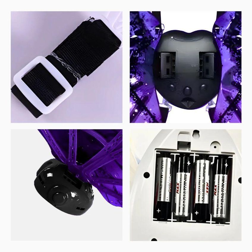 Fantasia Infantil Com Asas Vampiro Com Led E Música Para Festa Halloween Cosplay Utimix - imagem 3