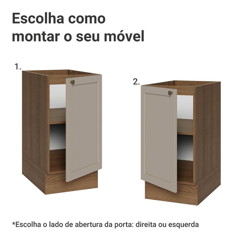 Balcão De Cozinha 40 Cm 1 Porta (sem Tampo) Rustic/crema Vik Madesa - imagem 4