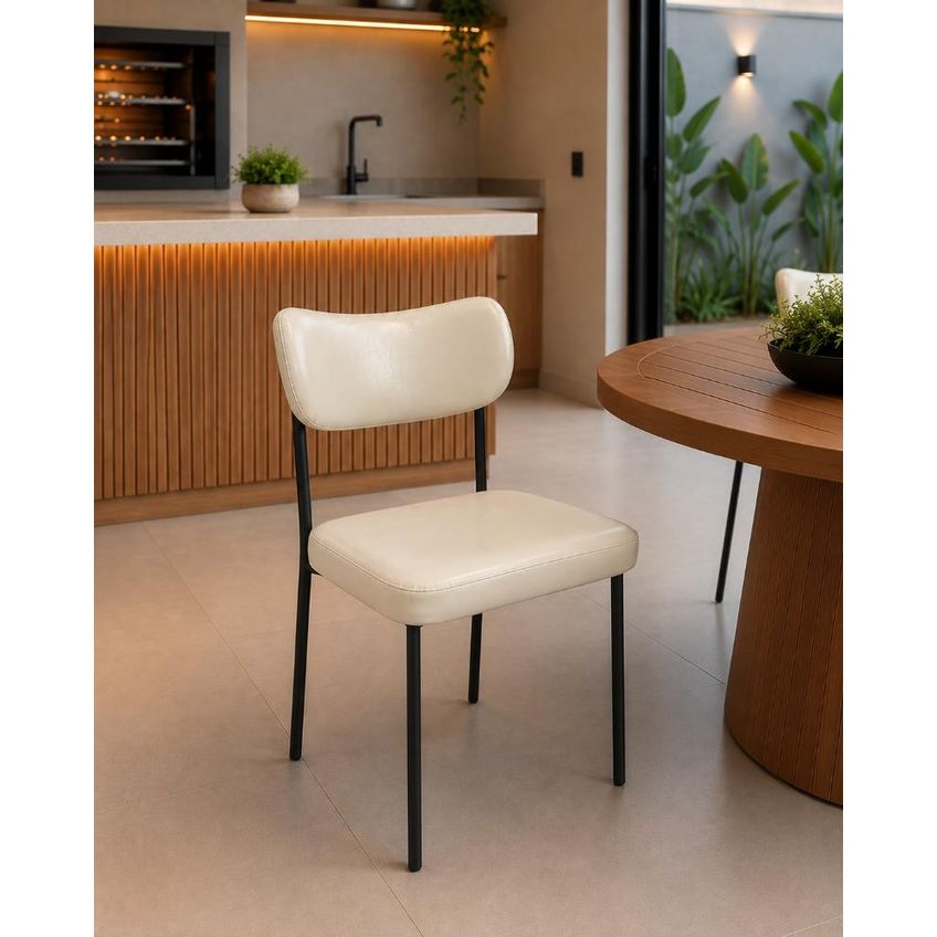 Kit 2 Cadeiras Para Mesa De Jantar Mila Área Gourmet Luxo Cor: Bege - imagem 4