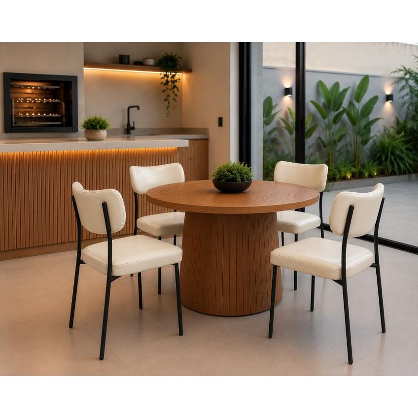 Kit 2 Cadeiras Para Mesa De Jantar Mila Área Gourmet Luxo Cor: Bege - imagem 5