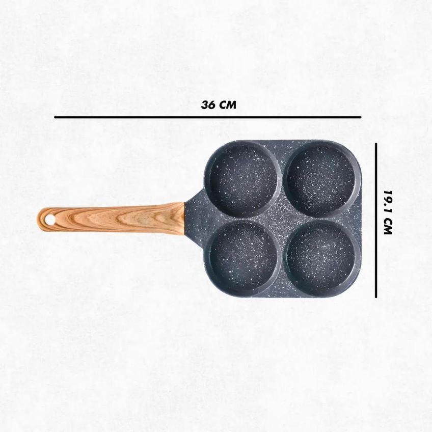 Frigideira Antiaderente 4 Em 1 Divisória Para Panqueca Ovo Hambúrguer E Omelete Pedra Sabão Utimix - imagem 3