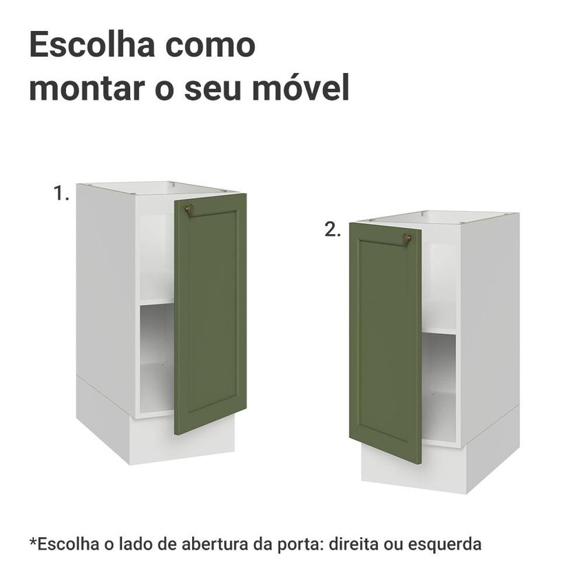 Balcão De Cozinha 35 Cm 1 Porta (sem Tampo) Branco/verde Vik Madesa - imagem 4