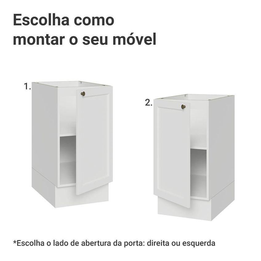 Balcão De Cozinha 40 Cm 1 Porta (sem Tampo) Branco Vik Madesa - imagem 4