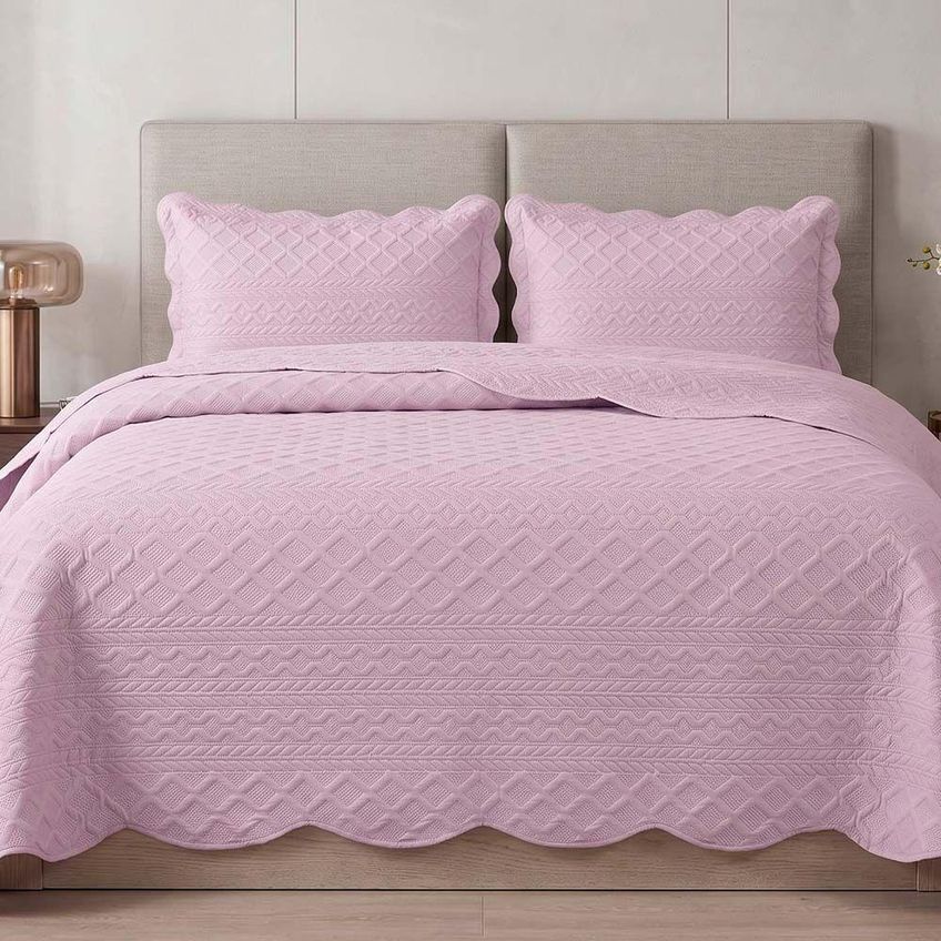 Kit Cobre Leito Beline Matelassê 3 Peças Lavanda Clara Luz Decora - imagem 3