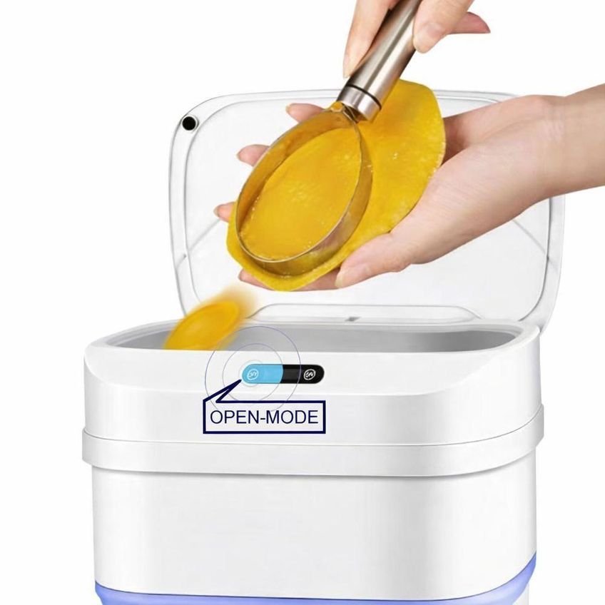 Lixeira Automática Com Sensor Dobrável Tampa Inteligente Azul Para Cozinha Compacta Utimix - imagem 3