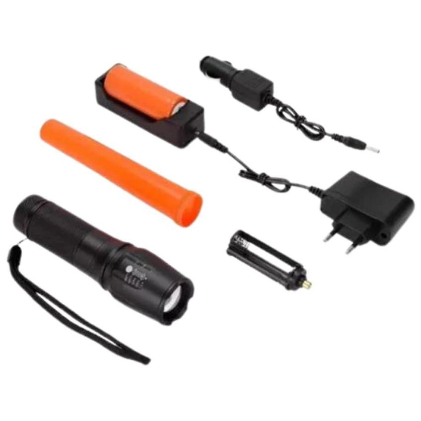 Lanterna Tática Recarregável X900 Zoom Led Alta Potência 5 Modos Resistente À Água Utimix - imagem 4