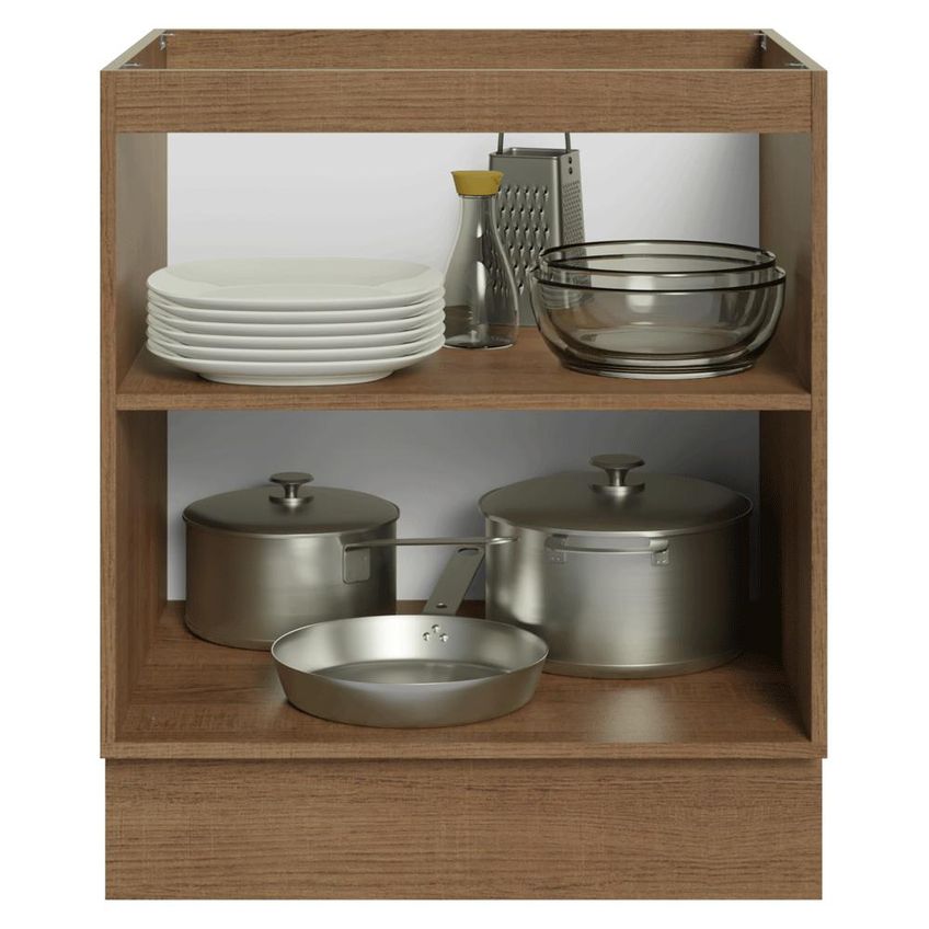 Balcão De Cozinha 70 Cm 2 Portas (sem Tampo) Rustic/Cinza Vik Madesa - imagem 4