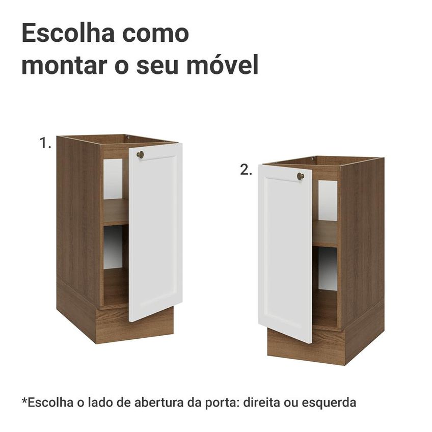 Balcão De Cozinha 35 Cm 1 Porta (sem Tampo) Rustic/Branco Vik Madesa - imagem 4