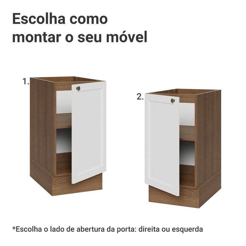 Balcão De Cozinha 40 Cm 1 Porta (sem Tampo) Rustic/Branco Vik Madesa - imagem 4