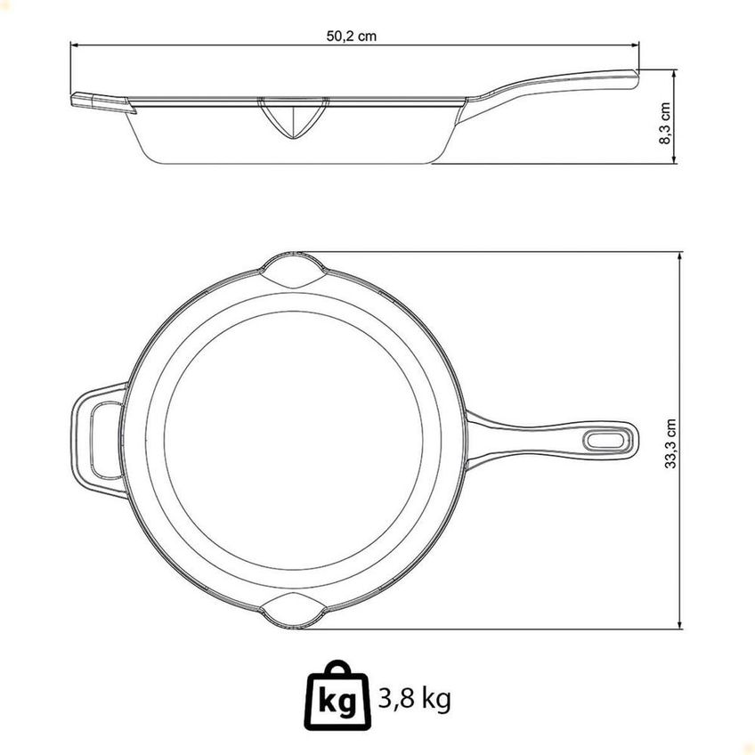 Frigideira Fargo Tramontina Em Ferro Fundido Com Acabamento Pre-Seasoned 30 Cm 3,2 L 28761030 - imagem 3