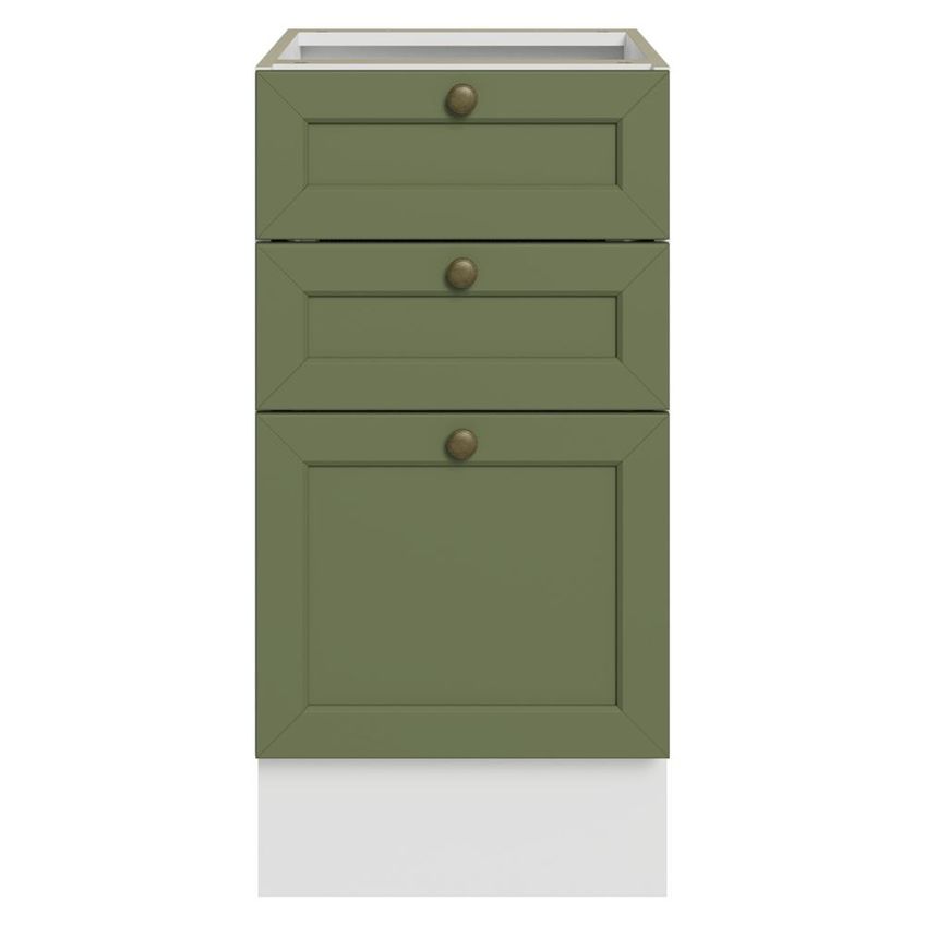 Balcão De Cozinha 40 Cm 3 Gavetas (sem Tampo) Branco/verde Vik Madesa - imagem 4