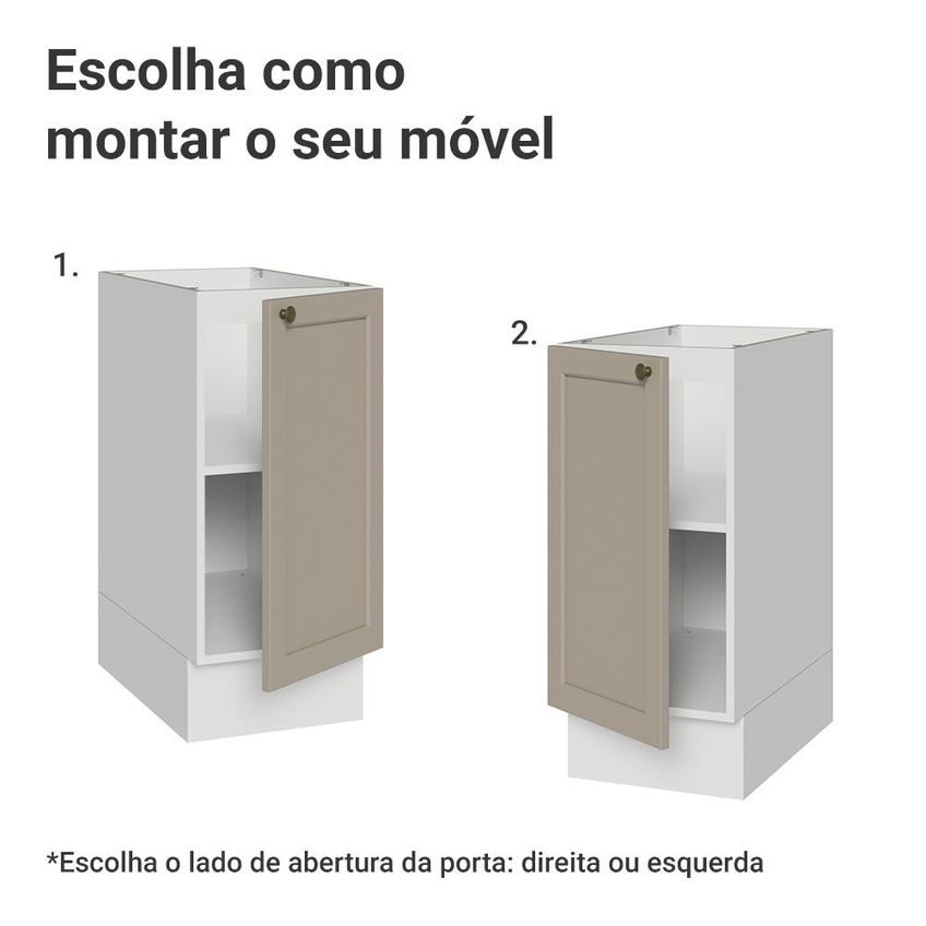 Balcão De Cozinha 35 Cm 1 Porta (sem Tampo) Branco/crema Vik Madesa - imagem 4
