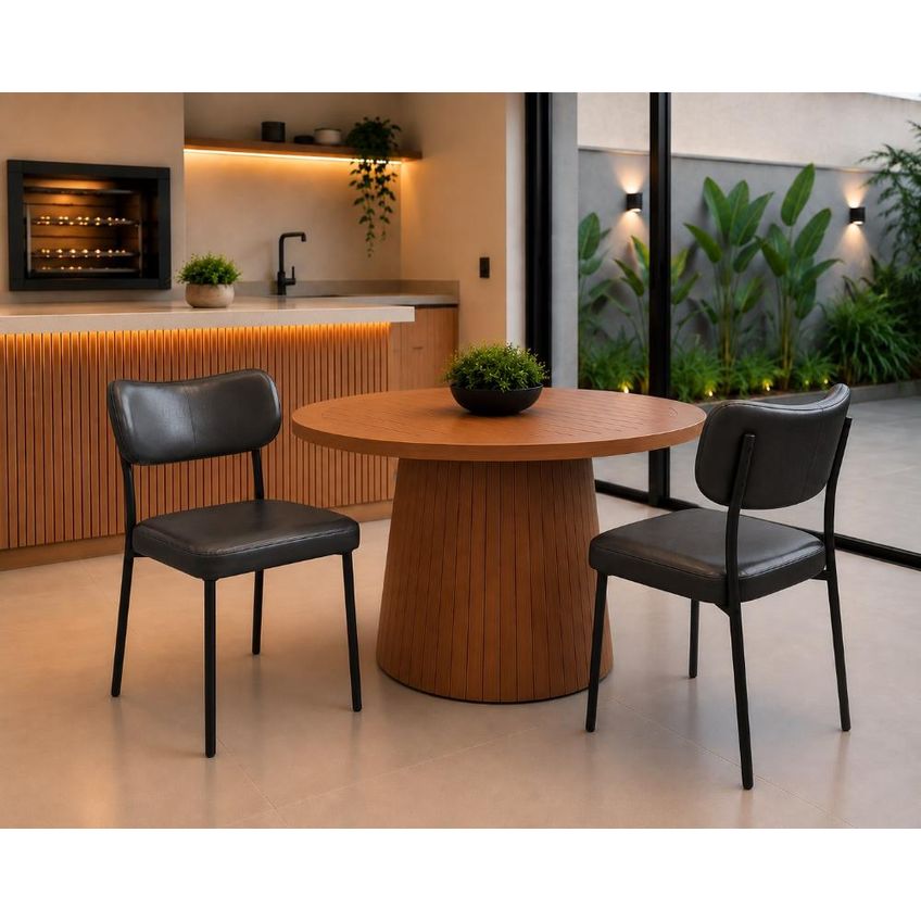 Cadeira Para Mesa De Jantar Área Gourmet Luxo Base De Ferro Cor:preto - imagem 4