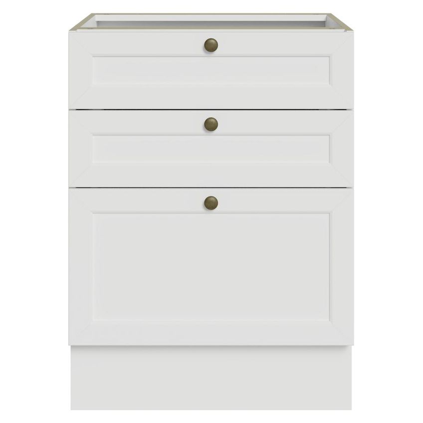 Balcão De Cozinha 60 Cm 3 Gavetas (sem Tampo) Branco Vik Madesa - imagem 4