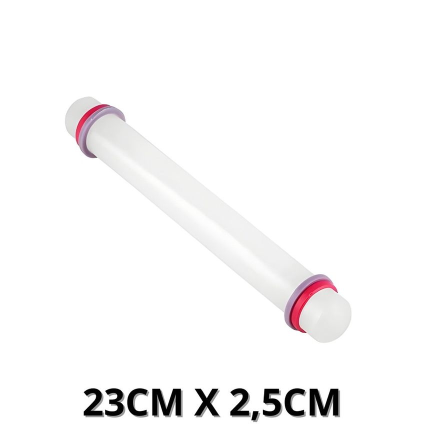 Rolo 20cm Para Espessura Uniforme Da Massa Com Anéis Guia - imagem 2