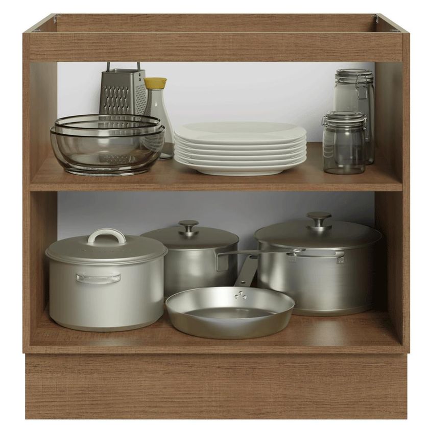 Balcão De Cozinha 80 Cm 2 Portas (sem Tampo) Rustic/verde Vik Madesa - imagem 4